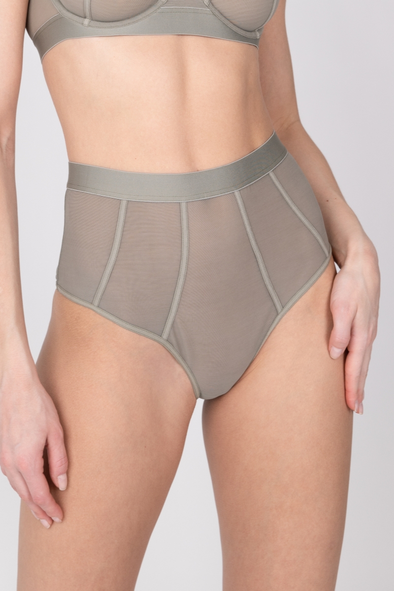 Трусы женские ROSE&PETAL LINGERIE 172075 Трусы женские слип с плоскими швами высокая посадка серые ROSE&PETAL LINGERIE TULLE GRAPHIQUE