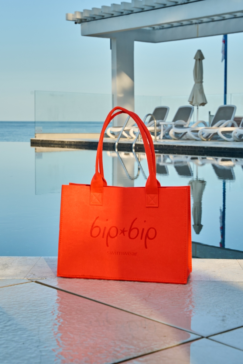 Сумка пляжная BIP-BIP BEACHWEAR Сумка фетр с лого Bip-Bip Сумка пляжная оранжевая BIP-BIP BEACHWEAR ACCESSOIRES